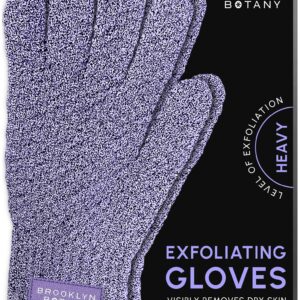 Brooklyn Botany Exfoliating Gloves for Bath and Shower – Heavy Duty Exfoliating Body Scrubber for Massage and Dead Skin Remover for Body – 1 Pair