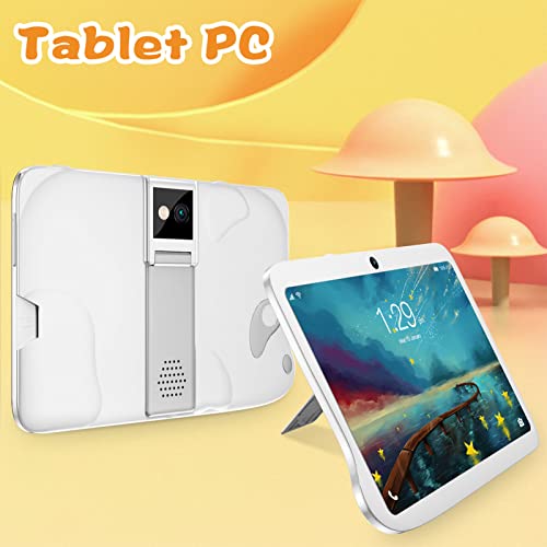 Qinlorgo HD Tablet, 8 Core US Plug 100-240V 2.4G 5G WiFi 5MP Front 8MP Rear Kids Tablet with Bracket for 10.0 for Reading (White)