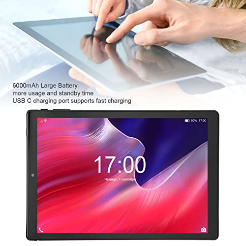 Liyeeo Tablet PC, 3 and 64G 100-240V Dual HD Speaker 10 Tablet Black on The Go (US Plug)