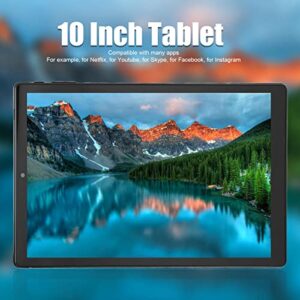 Liyeeo Tablet PC, 3 and 64G 100-240V Dual HD Speaker 10 Tablet Black on The Go (US Plug)