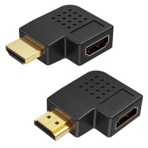 CableCreation Mini HDMI to HDMI Cable 6FT + HDMI Adapter Male to Female 2Pack 90 and 270 Degree Converter