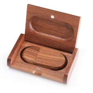 Novelty Wood USB 3.0 Flash Drive 64GB Data Storage Memory Stick USB Stick Pendrive with Wooden Box (Brown)