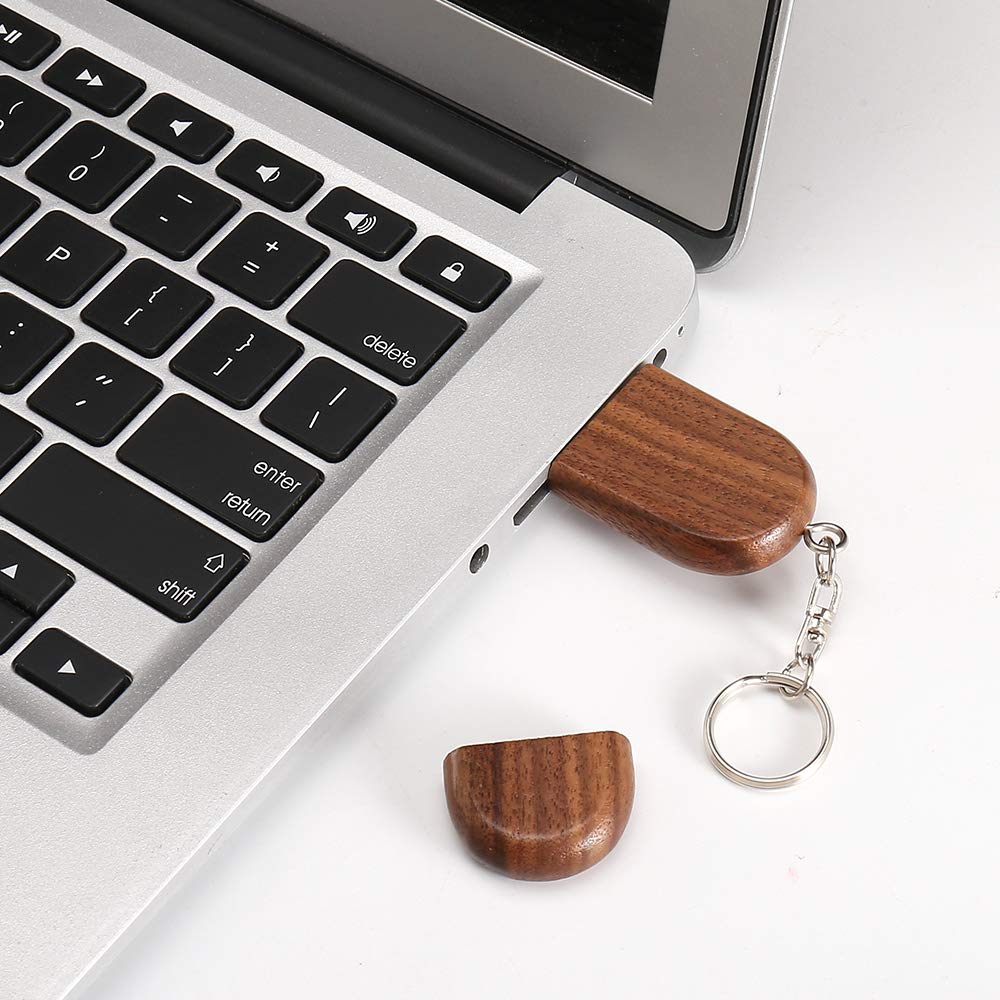 Novelty Wood USB 3.0 Flash Drive 64GB Data Storage Memory Stick USB Stick Pendrive with Wooden Box (Brown)