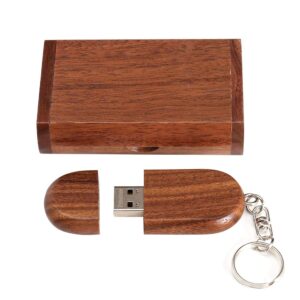 Novelty Wood USB 3.0 Flash Drive 64GB Data Storage Memory Stick USB Stick Pendrive with Wooden Box (Brown)