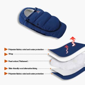 F-Y-YIYI Bunting Bag for Stroller Sleeping Bags Thickened Warm Stroller Blanket Toddler Removable Newborn Baby footmuff Winter Baby Travel Essential