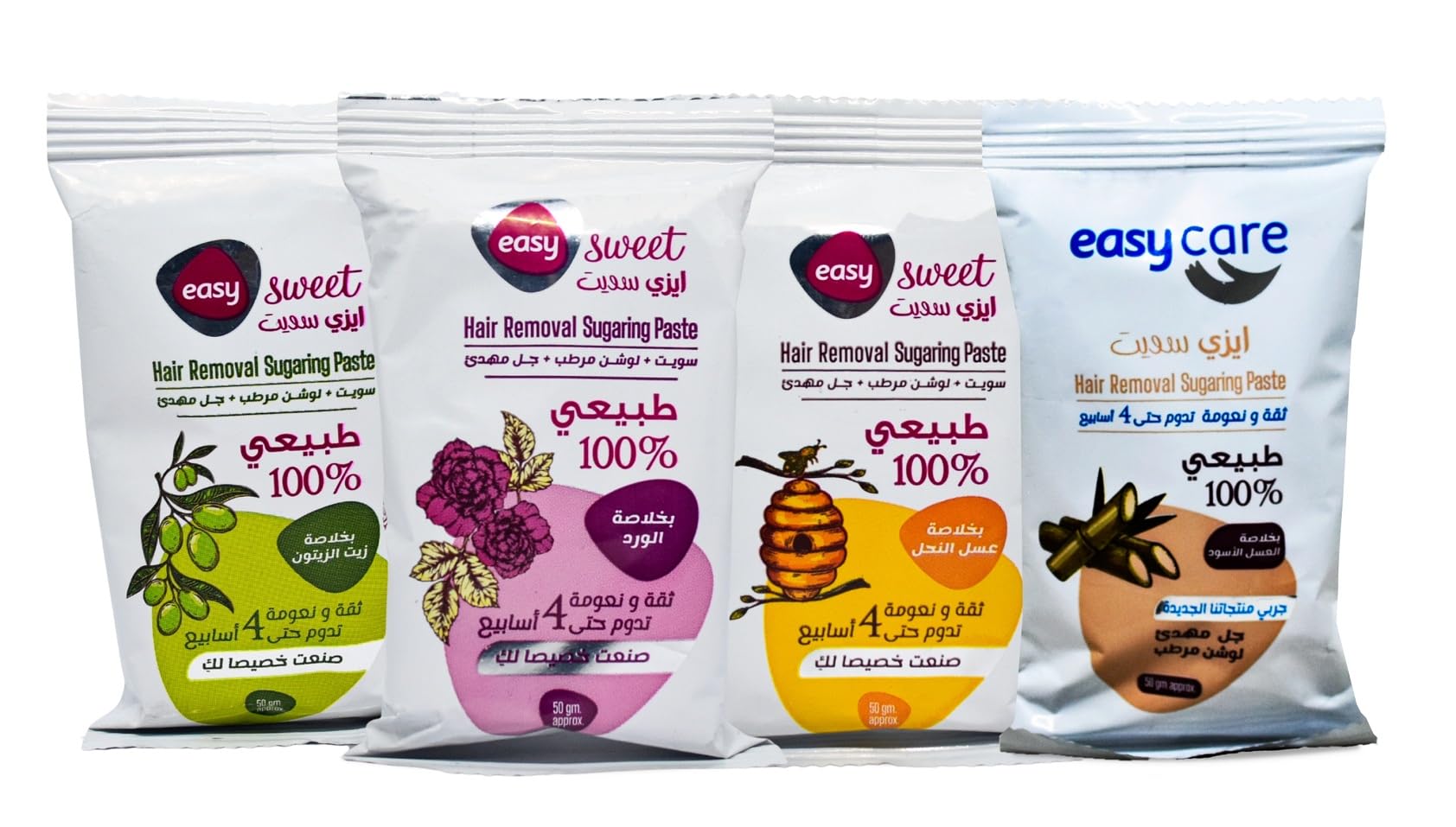 6 Packs Easy Sweet Egyptian Pharaoh Packets Hair Removal Wax Waxing Sugar Sugaring Paste Honey Natural All Essence All Body Parts All Hair Types Bikini Brazilian Underarms Face Easy to Prepare