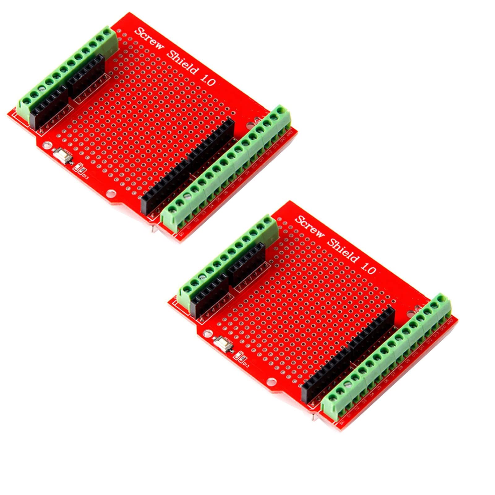 YEGAFE 2PCS Red Screw Shield V1.0 Assembled Terminal Expansion Board Proto Type for UNO R3 IO