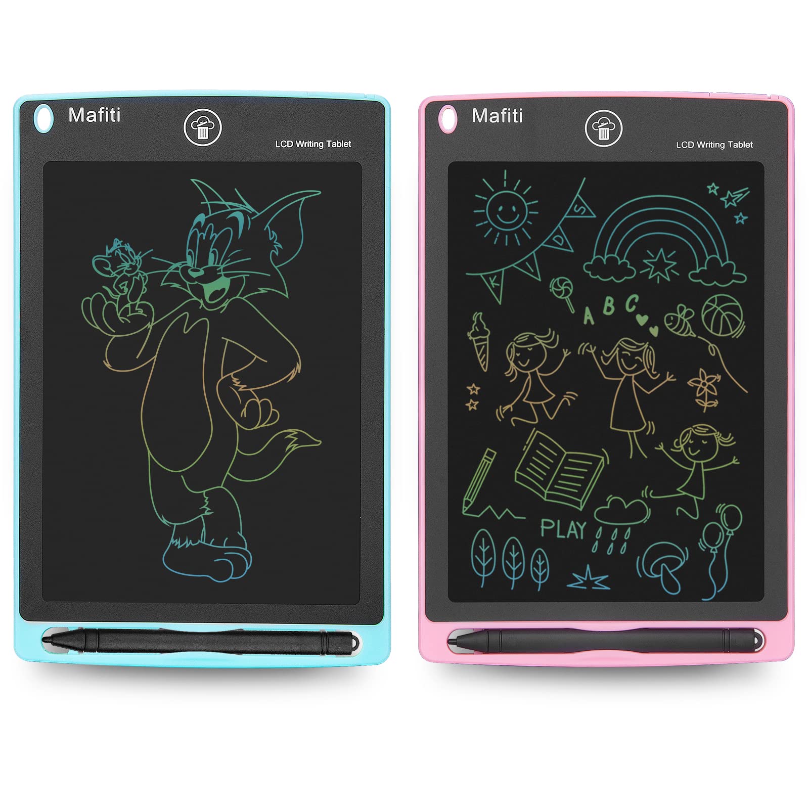 LCD Writing Tablet 8.5 Inch 2 Pack Colorful Screen Electronic Writing Drawing Pads Doodle Board for Kids Boys Girls