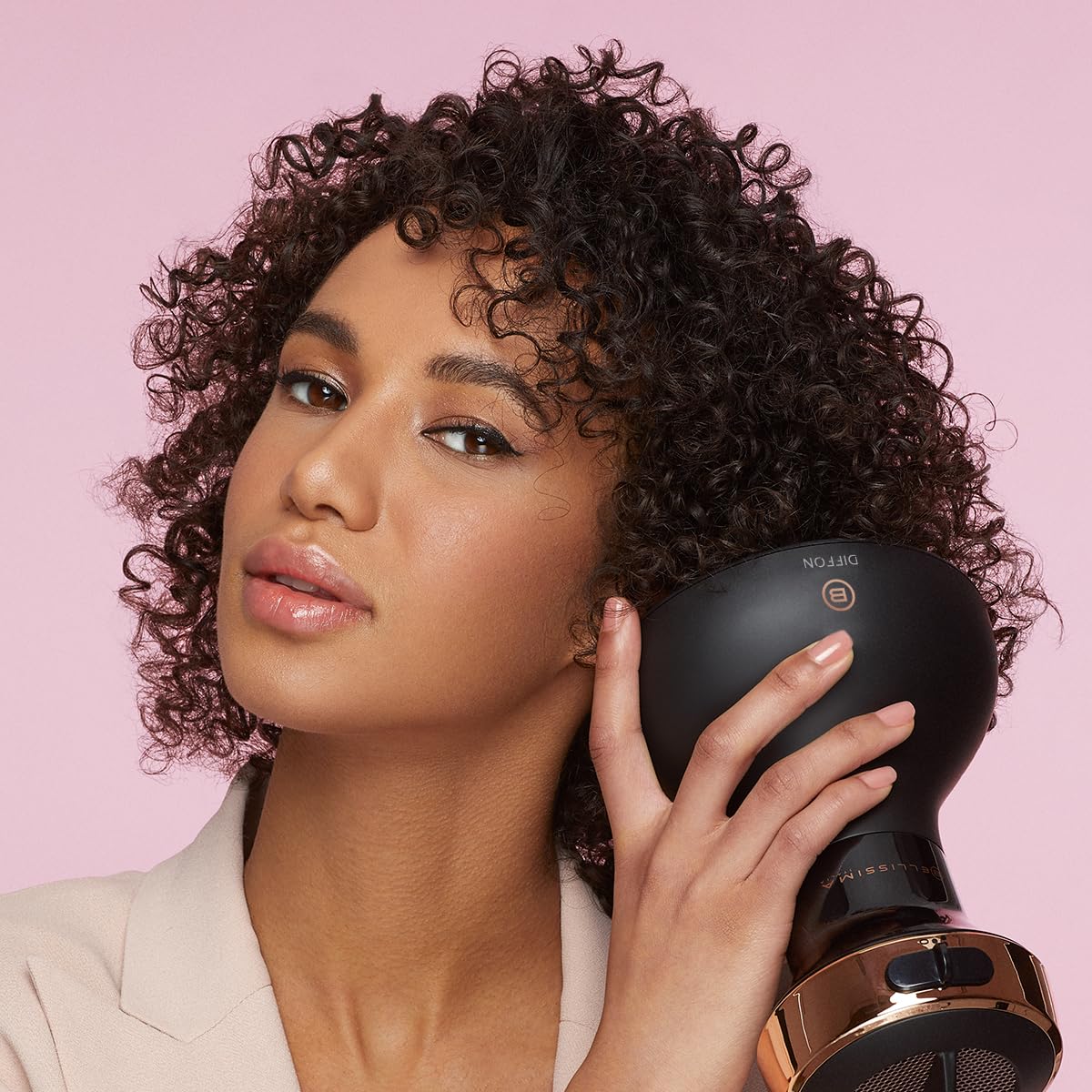 Bellissima Italia Diffon DF1 5000 Ceramic - Lightweight Diffuser & Curly Hair Dryer with Argan Oil