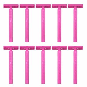 10 Disposable Razors Twin Blade Shaving Women Hair Removal Trimmer Shaver Pink