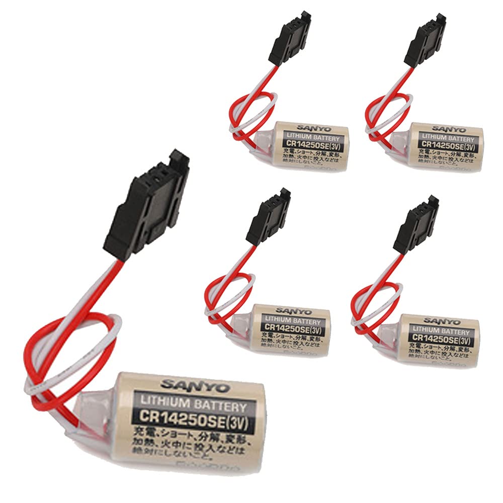 YICUAA (5Pcs) 1/2AA 3V PLC Replacement Battery for FDK CR14250SE Sanyo CR14250