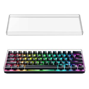 geekria premium acrylic keyboard dust cover for 60% compact 61 keys keyboard compatible with razer huntsman mini 60% gaming, rk royal kludge rk61 keyboard.