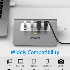 USB 3.0 Hub, 4 Ports USB Hub 5Gbps Multi USB Port Expander USB Extender Aluminum USB Splitter with 3.3ft Cable,USB Multiport Adapter for Laptop,PC,Desktop,Mouse,Keyboard,PC USB A Device