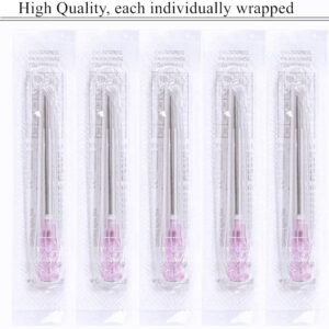 100PCS 18Ga 1Inch Syringe Needle with Cap Lab Dispensing Accessories, Individually Sealed Packaged