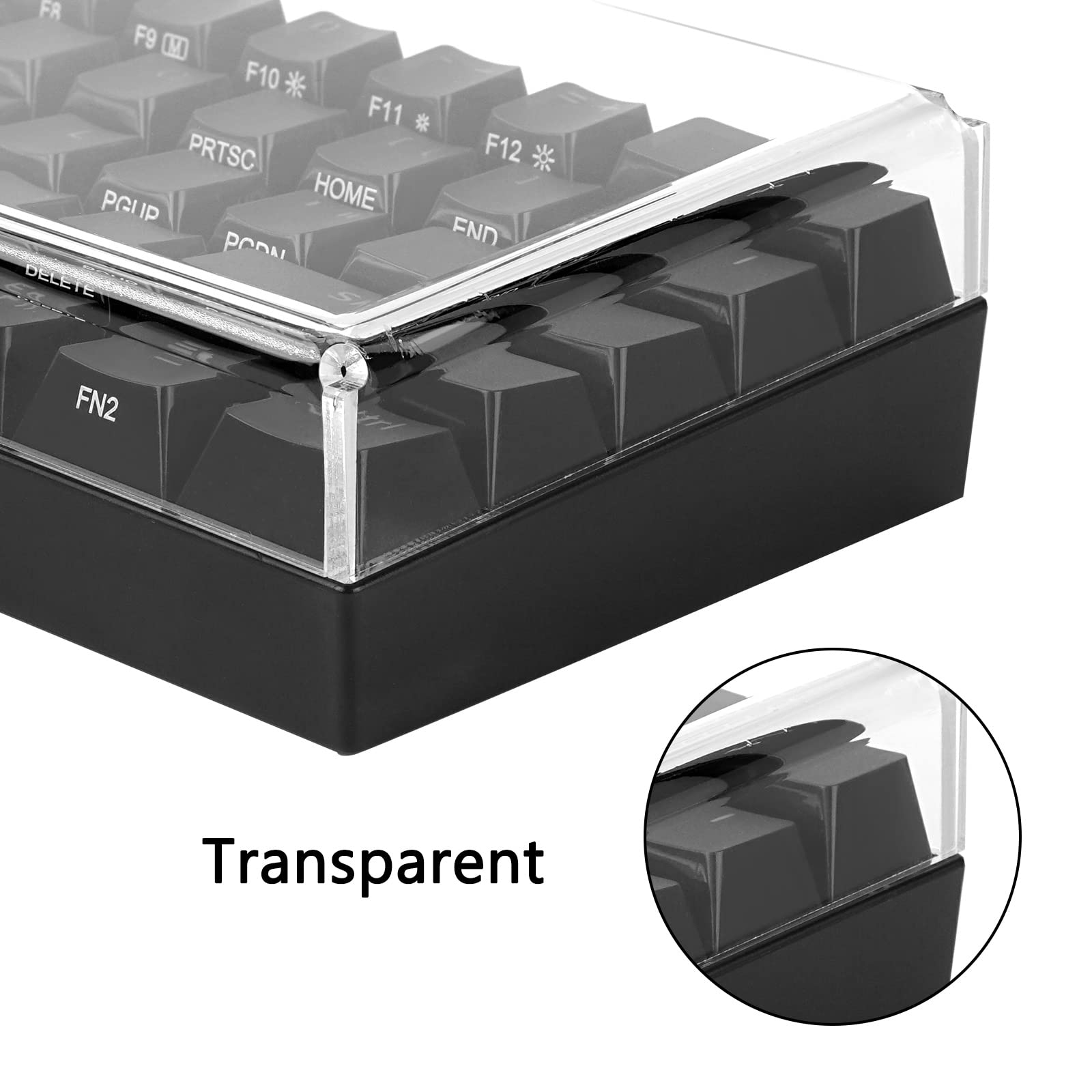 Geekria Premium Acrylic Keyboard Dust Cover for 60% Compact 61 Keys Keyboard Compatible with Razer Huntsman Mini 60% Gaming, RK Royal KLUDGE RK61 Keyboard.