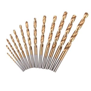 99 Pcs Titanium Coated Drill Bit Set, 135 Degree Tip HSS Drill Bits Kit for Steel, Aluminum, Copper, Soft Alloy Steel, Wood, Plastic Size from 1/16" to 3/8" (Plastic Bag)