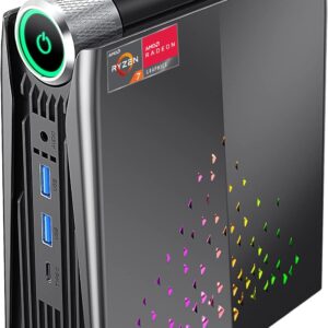 KAMRUI [Gaming PC] Mini PC AMD Ryzen 7 5700U Up to 4.3GHz, 16GB RAM 512GB SSD Small Computer, Radeon Vega 8 Micro Desktop PERF Adjustable, RGB Light, Upgrade Capacity, 4K HDMI DP Type-C