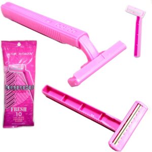 10 Disposable Razors Twin Blade Shaving Women Hair Removal Trimmer Shaver Pink