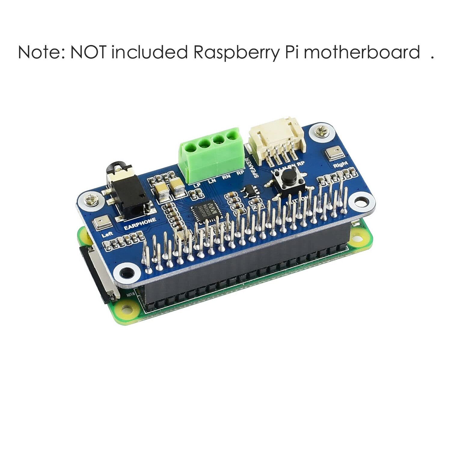 MOOKEENONE WM8960 Stereo Audio HAT Card Board 8Ω Speaker Kit for Raspberry Pi 40 PIN GPIO