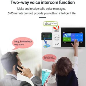 Touch Screen Alarm System for Whole House Security, WiFi Wireless Home Alarm 20 Piece Kit with Siren, PIR Motion Sensor, Remote Controls, Window/Door Sensor,Support SMS Push