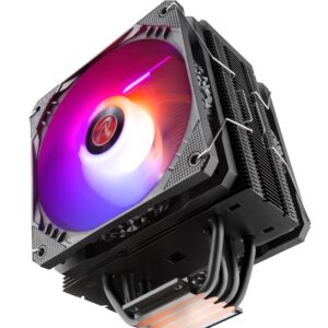 RAIJINTEK ELEOS 12 Duo RBW CPU Air Cooler, Dual 120mm PWM Fans, 4 Copper Direct Contact Heat Pipes, 5V Addressable RGB Lights, for Intel/AMD Ryzen Socket, Compatible with LGA 1700