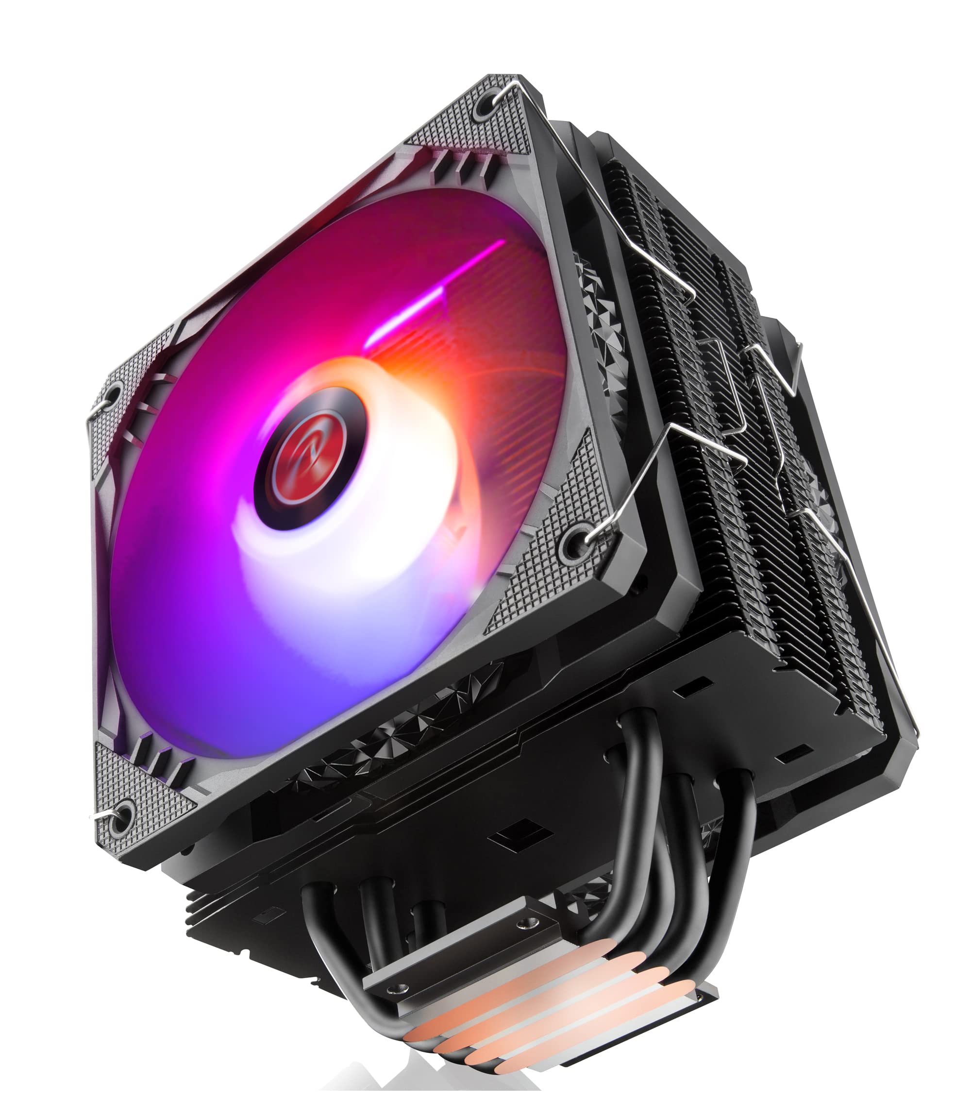 RAIJINTEK ELEOS 12 Duo RBW CPU Air Cooler, Dual 120mm PWM Fans, 4 Copper Direct Contact Heat Pipes, 5V Addressable RGB Lights, for Intel/AMD Ryzen Socket, Compatible with LGA 1700