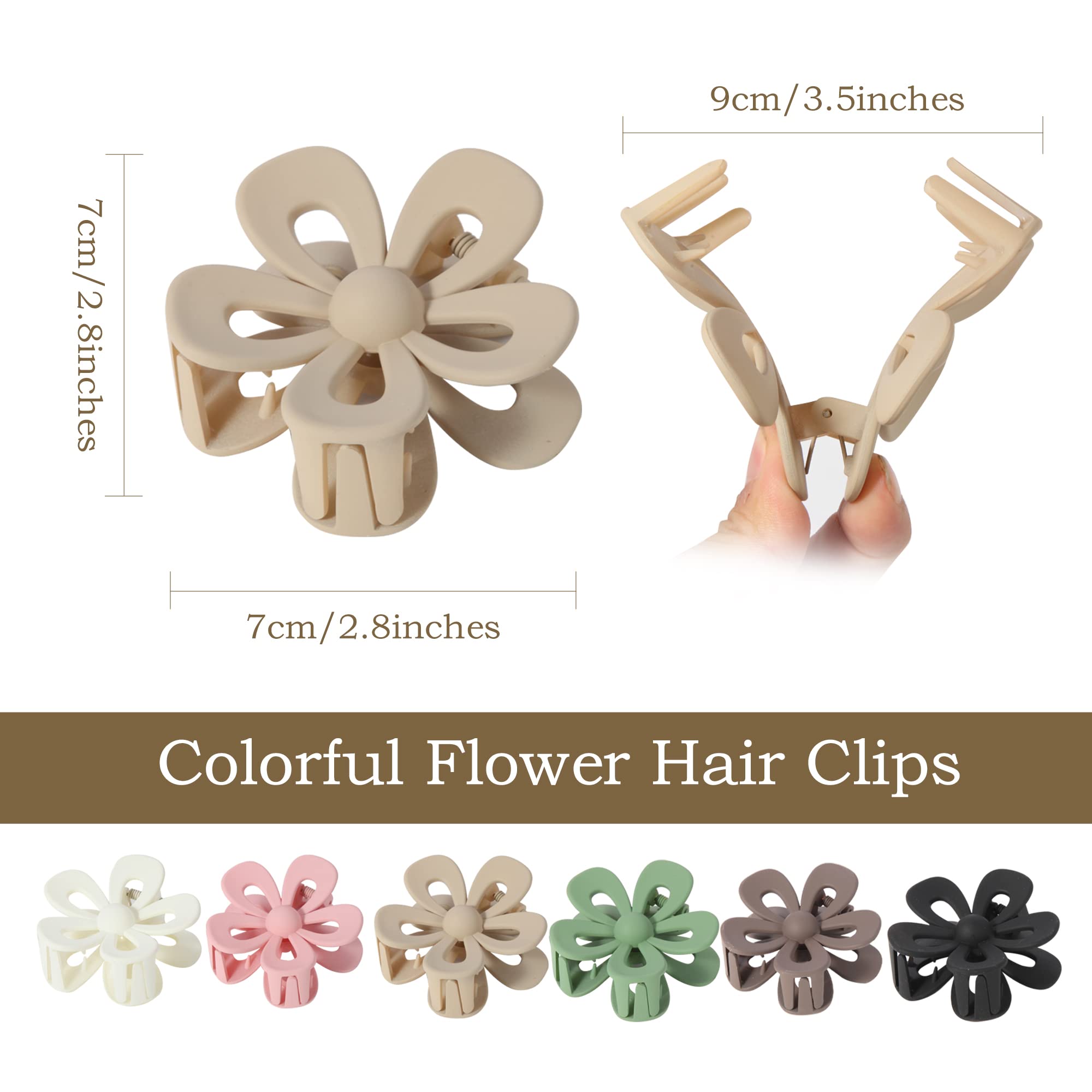 6 Pcs 2.8 Inch Flower Claw Clips for Hair Flower Hair Clips for Women Flower Clips for Hair Clips for Women Hair Claw Clips Cute Hair Clips Claw Clips Flower Hair Claw Daisy Hair Clip