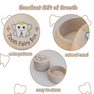 Tooth Fairy Box, Carved Wooden Box with 3D Tooth, Stores Lost Teeth for Kids, Easy to Carry, Suitable Size and Durable, Dropped Tooth Keepsake Storage Box for Boy or Girl(B-Wings-T)