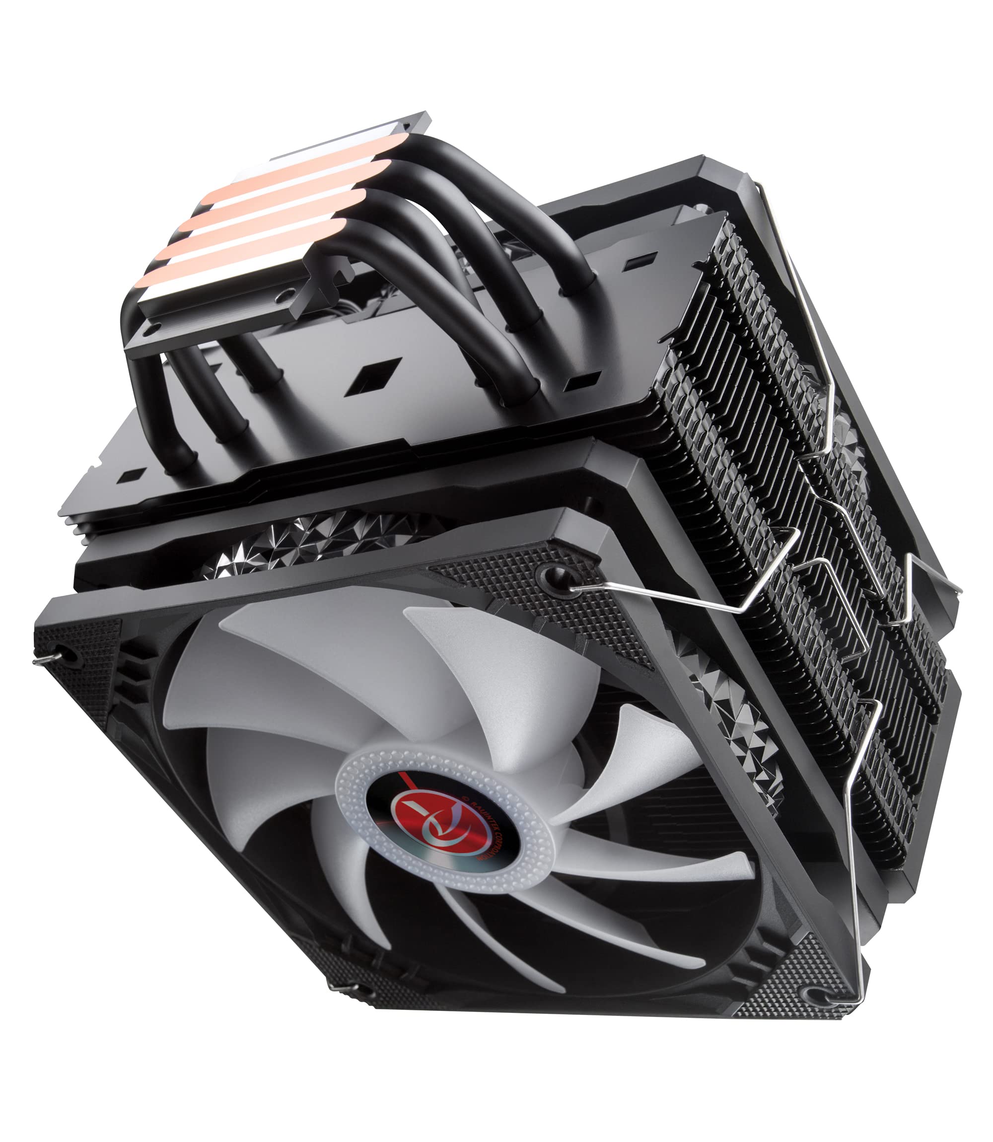 RAIJINTEK ELEOS 12 Duo RBW CPU Air Cooler, Dual 120mm PWM Fans, 4 Copper Direct Contact Heat Pipes, 5V Addressable RGB Lights, for Intel/AMD Ryzen Socket, Compatible with LGA 1700