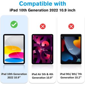 Hi Space for iPad 10th Generation Case 10.9 inch 2022 with Pencil Holder, Colorful Leaf Trifold Protective Shockproof Cover foriPad 10th Gen Auto Sleep Wake for A2757 A2777