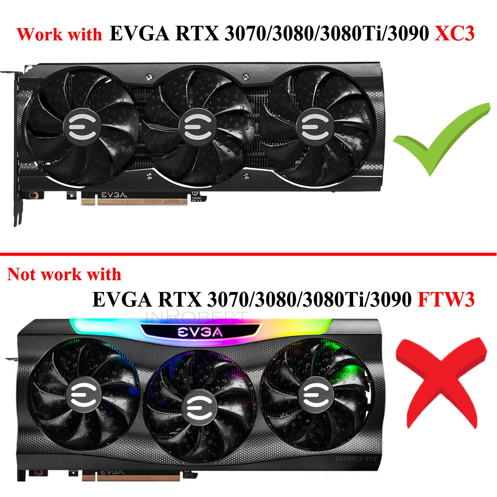 PLA09215S12H Graphics Card Fan for EVGA RTX 3070 3080 Ti 3090 XC3 BLACK Gaming Cooling Fan (Fan-C)