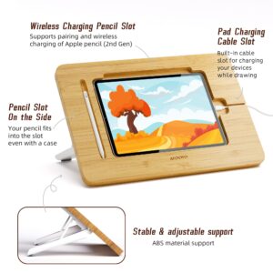 AFOOYO Wooden Tablet Drawing Stand Tablet Stand - Portable & Adjustable 5 Angles for Laptop, Laptop Stand Riser,Book Reading Stand,Compatible with 12.9 inch iPad Pro (3rd - 6th Gen)