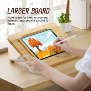 AFOOYO Wooden Tablet Drawing Stand Tablet Stand - Portable & Adjustable 5 Angles for Laptop, Laptop Stand Riser,Book Reading Stand,Compatible with 12.9 inch iPad Pro (3rd - 6th Gen)