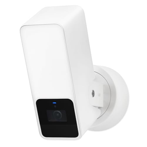 Eve Outdoor Cam (White Edition) – Secure floodlight Camera, (HomeKit Secure Video), 1080p, Night Vision, Wi-Fi (2.4 GHz), Motion Sensor, Two-Way Communication, Flexible & Easy Installation