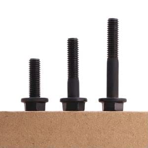 M12-1.75 x 60mm (4 pcs) Flanged Hex Bolt Screws Black Oxide Finish, 10.9 Grade Alloy Steel, Large Flange Washer Head, DIN6921/GB5789, Partial Thread