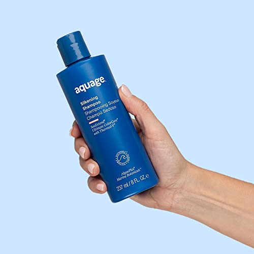 AQUAGE. SeaExtend Silkening Shampoo - Smoothes and Silkens Coarse, Curly Hair, 8 oz