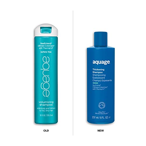 AQUAGE. SeaExtend Thickening Shampoo - Thermal-V Technology Seals Heat Out, Prevents Haircolor Fade and Thermal Styling Damage, 8 oz