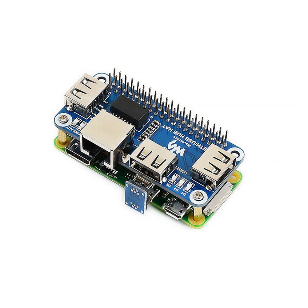 MOOKEENONE Plug&Play 3X USB 2.0/1.1 Ethernet to RJ45 Hub Extension Board+Micro USB Connecter Set for Raspberry Pi Zero (W/WH)