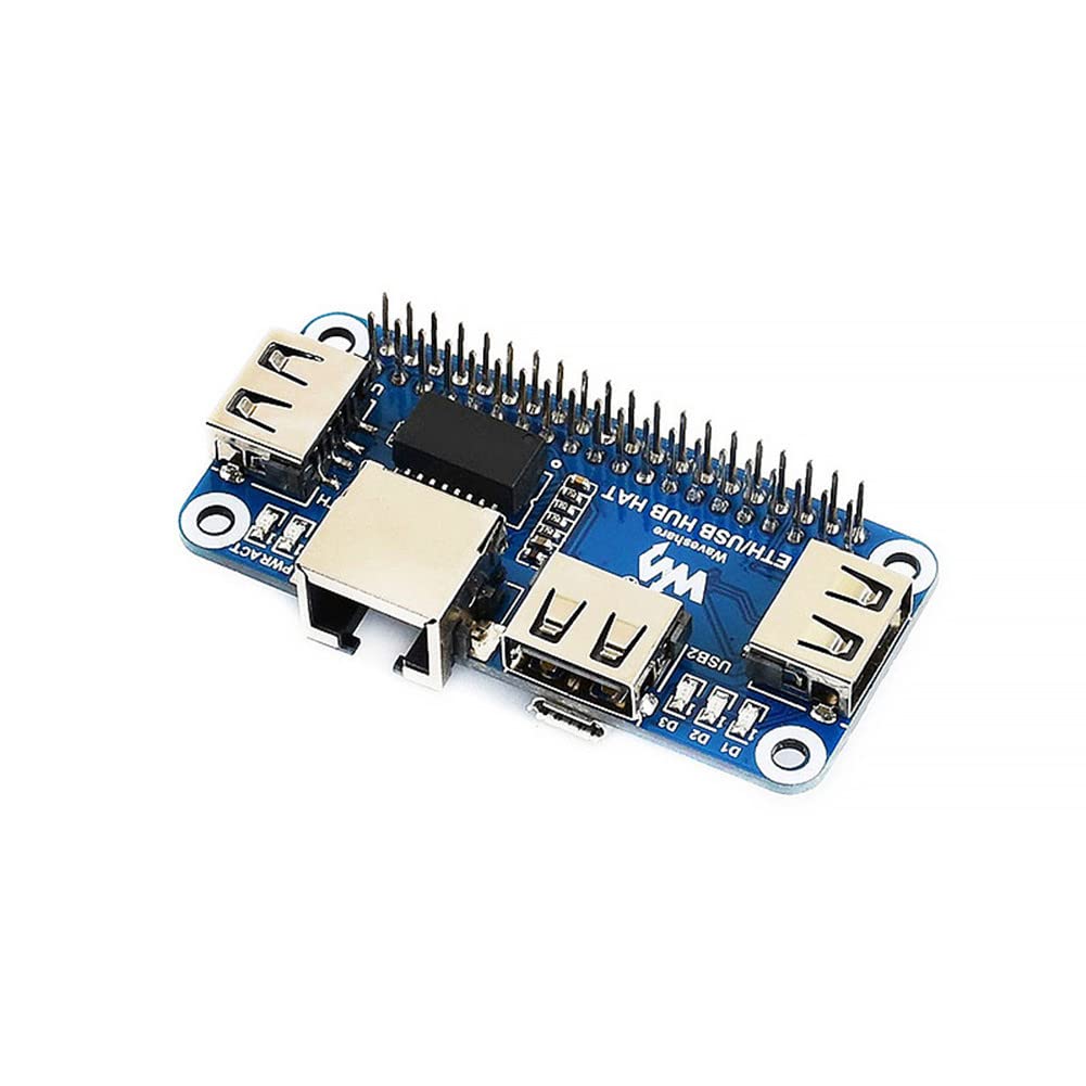 MOOKEENONE Plug&Play 3X USB 2.0/1.1 Ethernet to RJ45 Hub Extension Board+Micro USB Connecter Set for Raspberry Pi Zero (W/WH)