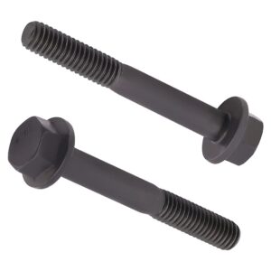 M12-1.75 x 60mm (4 pcs) Flanged Hex Bolt Screws Black Oxide Finish, 10.9 Grade Alloy Steel, Large Flange Washer Head, DIN6921/GB5789, Partial Thread