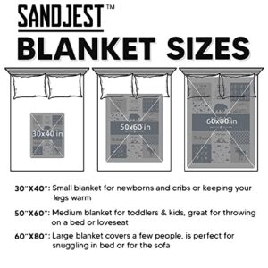 SANDJEST Personalized Baby Blanket Woodland Theme Animal Custom Name Baby Boy Fleece Throw Blanket Customized Gift for Baby New Mom Newborn Shower