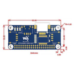 MOOKEENONE Plug&Play 3X USB 2.0/1.1 Ethernet to RJ45 Hub Extension Board+Micro USB Connecter Set for Raspberry Pi Zero (W/WH)