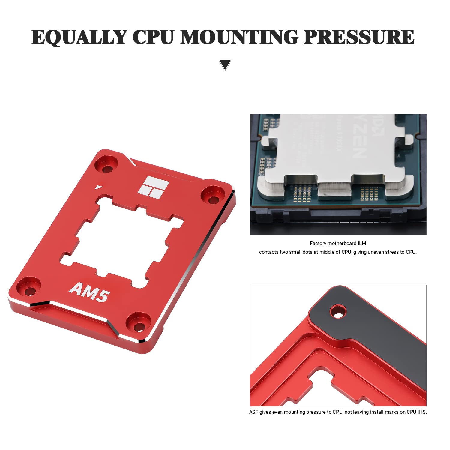 Thermalright ASF-RED AM5 CPU Holder, Corrective Anti-Bending Fixing Frame, AM5 Full-fit Fixed Non-Marking Mounter, AM5 Anti-Bending Contact Frame, CPU Cooler Standard.…