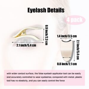 4Pcs False Lash Clip Eyelash Applicator Tool Lash Buddy Tool for Beginners Easy Eye Lash Holder Tweezers Plastic Portable Remover Clip