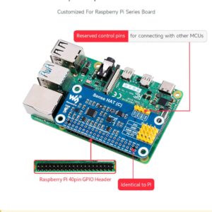 waveshare for Raspberry Pi 4B/3B+/3B/2B/B+/A+/Zero/Zero W/Zero 2W, Sense HAT (C) Onboard Gyroscope, Accelerometer, Magnetometer, Barometer, Temperature, Humidity Sensor, Supports External Sensors