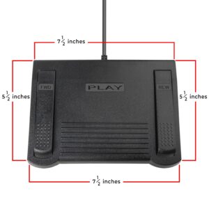 ECS-IN-USB-1 Foot Pedal Transcription Foot Control, Infinity, Ergonomic - Effortless Transcribing & Dictation, Transcribe & Dictate with Ease