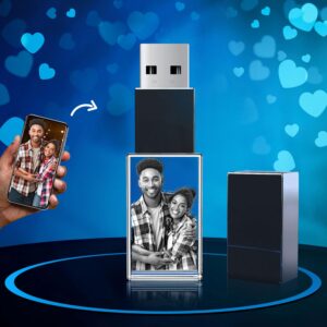 artpix 3d crystal photo 16gb usb flash drive, custom valentine's day gifts, rectangle