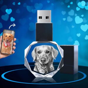 artpix 3d crystal photo 16gb usb flash drive, custom valentine's day gifts, octagon