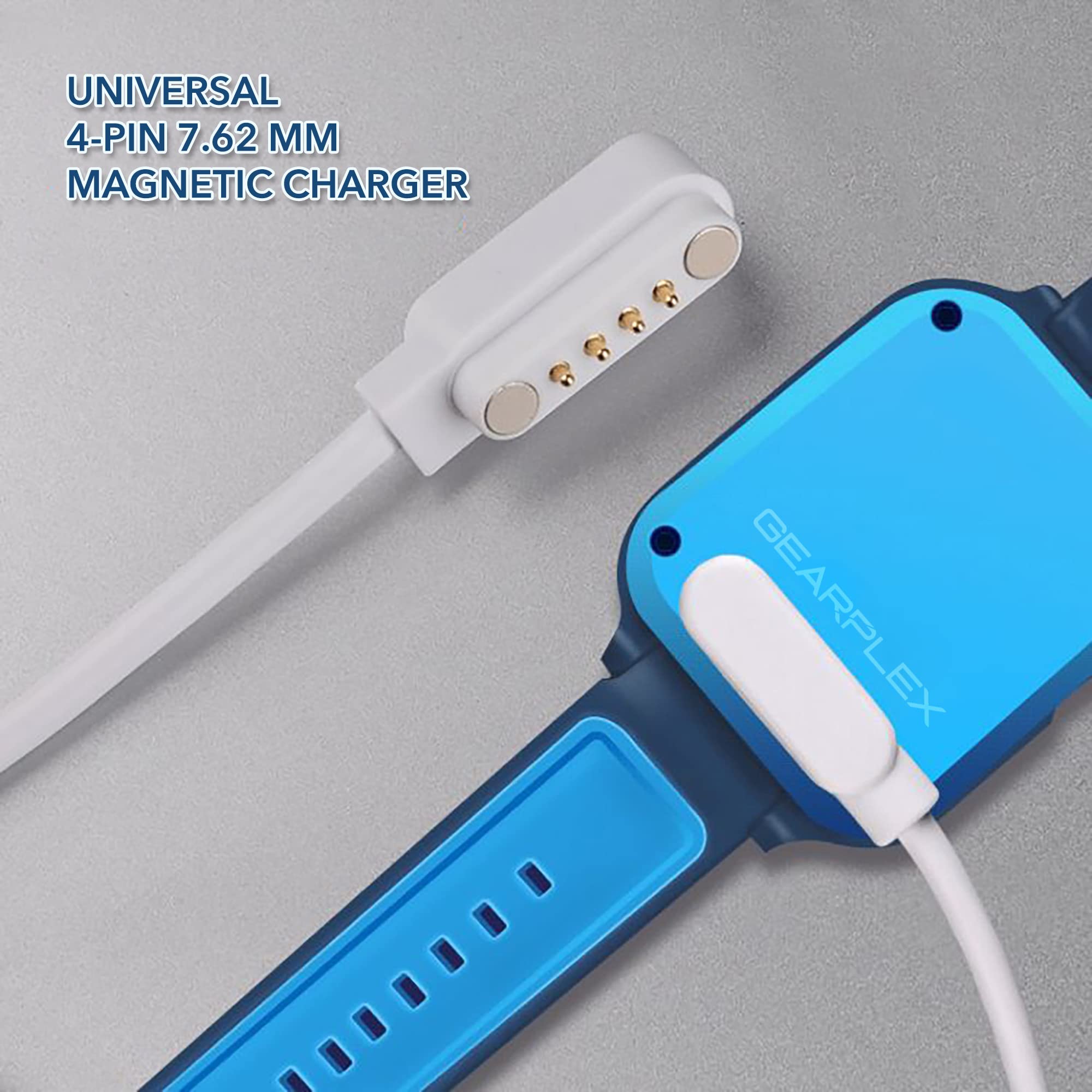 GEARPLEX Magnetic Smart Watch Charging Cable Compatible with Apple, Samsung, and Fitness Watches, Quick Charge USB Type-A, 7.62mm with 4-Pin Connections