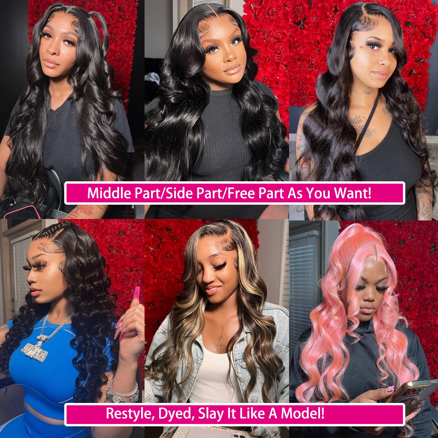 ALIACHOOS 22” Lace Front Wigs Human Hair 13x4 Body Wave Transparent Lace Frontal Wigs with Baby Hair Pre Plucked 22 Inch Body Wave Lace Frontal Human Hair Wigs for Black Women 180 Density